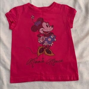 Disney Store Minnie Mouse glitter XS girls tshirt